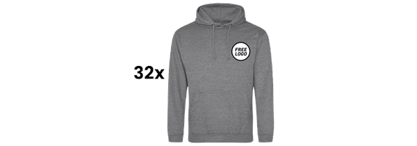 32x College Hoodies + FREE Logo