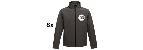 8x Regatta Professional Softshell Jackets + FREE LOGO