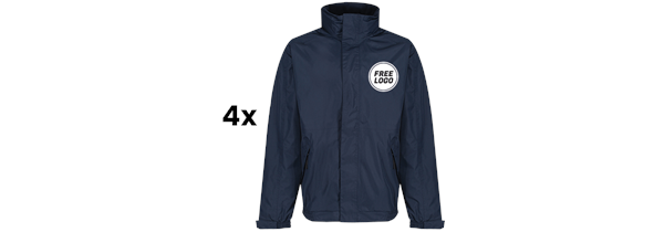 4x Regatta Premium Dover Jackets + FREE Logo