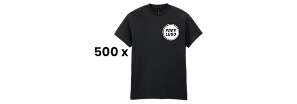 500 x Best Value Cotton T-Shirt s + FREE LOGO