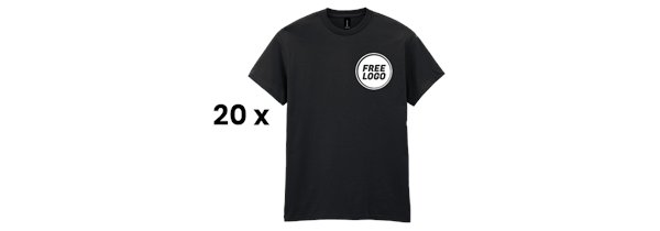 20 x Best Value Cotton T-Shirt s + FREE LOGO