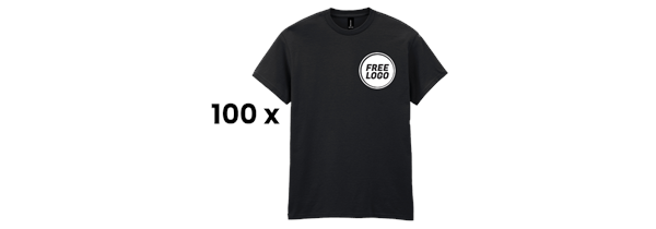 100 x Best Value Cotton T-Shirt s + FREE LOGO