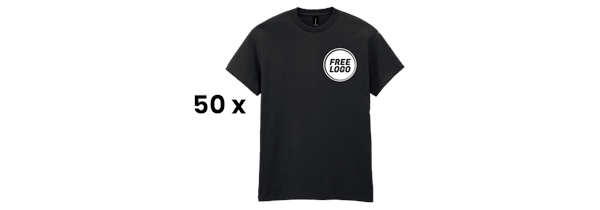 50 x Best Value Cotton T-Shirt s + FREE LOGO