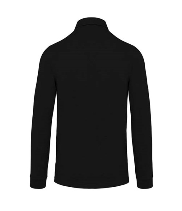 Jersey knit long sleeve polo shirt