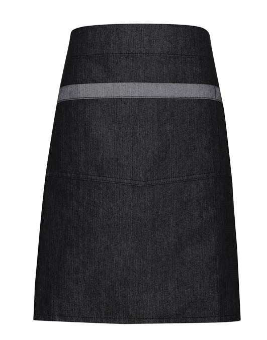 Domain contrast denim waist apron