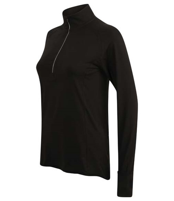 Women&#39;s long-sleeved &#188; zip top