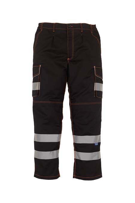 Hi-vis polycotton cargo trousers with kneepad pockets (HV018T/3M)