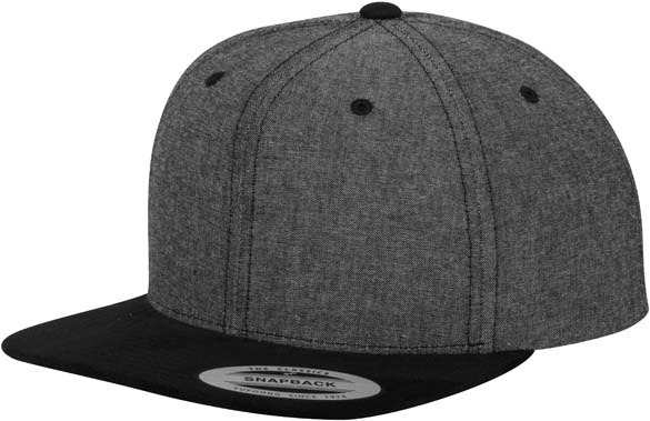 Chambray-suede snapback (6089CH)